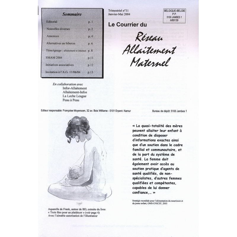 Le courrier du Réseau Allaitement Maternel n° 31