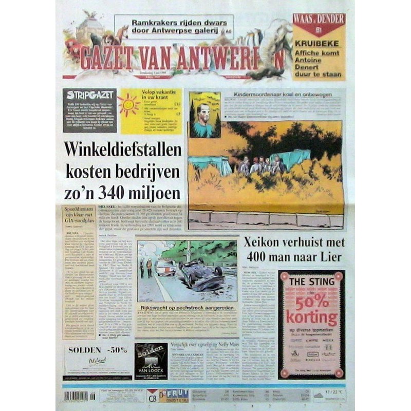 Gazet van Antwerpen du 1/6/1999