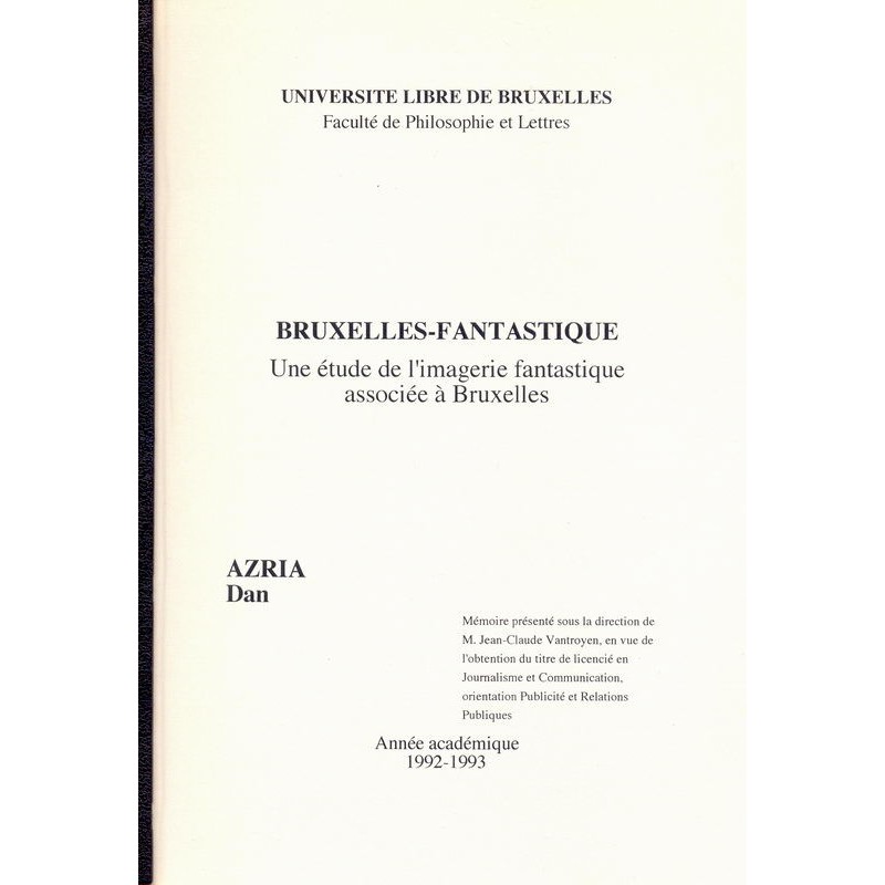 Mémoire ''Bruxelles-fantastique''