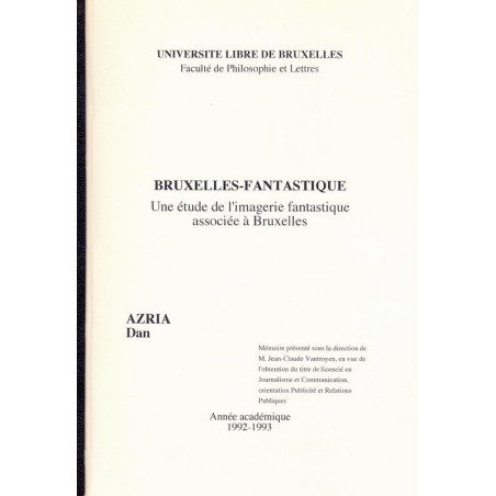 Mémoire ''Bruxelles-fantastique''