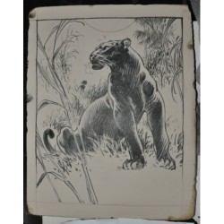 Panthère noire litho sur pierre