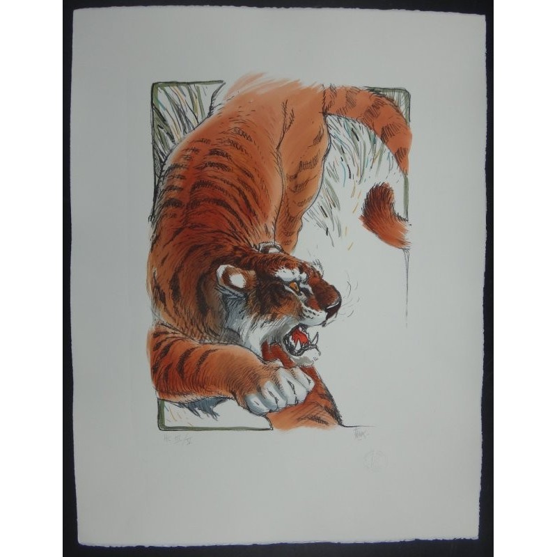 Tigre litho sur pierre