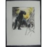 Panthère noire litho sur pierre