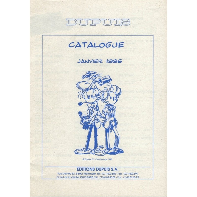 Catalogue janvier 1996