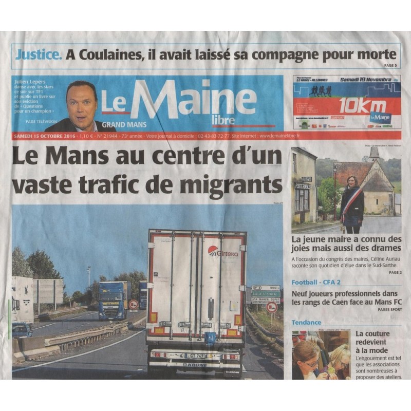 Le Maine libre du 15/10/2016