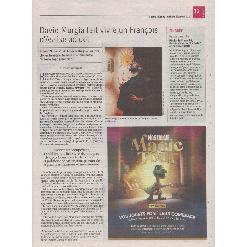 La libre Belgique du 1/12/2025