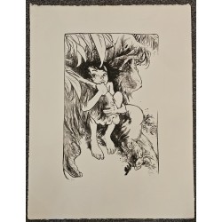 Gorille litho sur pierre